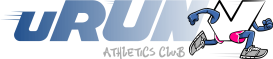 uRun Athletics Club wide logo, running club design